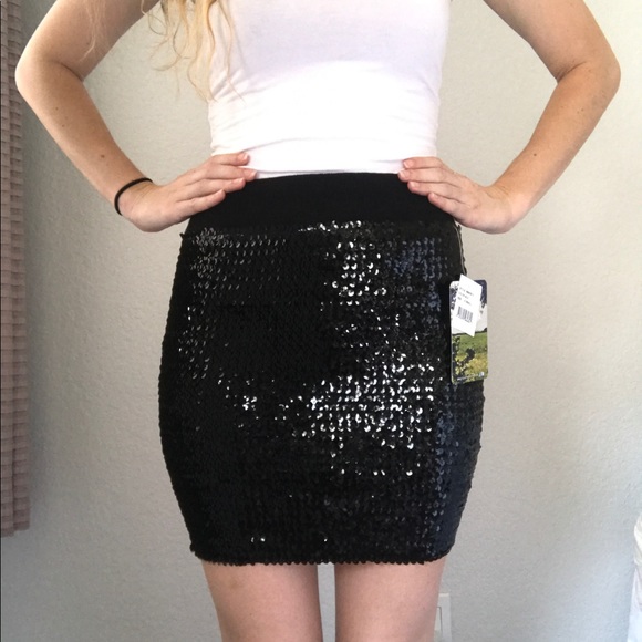 Lily White Dresses & Skirts - Lily White black sequin mini skirt